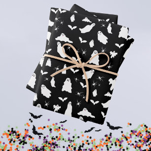 Niedliches Gespenst, Fledermäuse & Spieglein Hallo Geschenkpapier Set