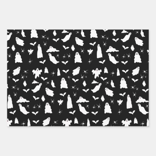 Niedliches Gespenst, Fledermäuse & Spieglein Hallo Geschenkpapier Set (Vorderseite 3)