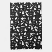 Niedliches Gespenst, Fledermäuse & Spieglein Hallo Geschirrtuch (Vertikal)