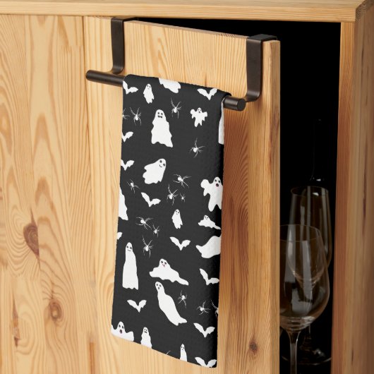 Niedliches Gespenst, Fledermäuse & Spieglein Hallo Geschirrtuch (Drittel gefaltet)