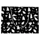 Niedliches Gespenst, Fledermäuse & Spieglein Hallo Große Geschenktüte (Rückseite)