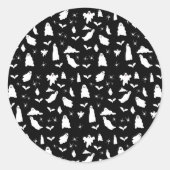 Niedliches Gespenst, Fledermäuse & Spieglein Hallo Runder Aufkleber (Vorderseite)