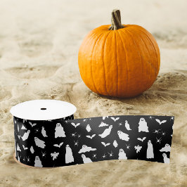 Niedliches Gespenst, Fledermäuse & Spieglein Hallo Satinband