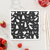 Niedliches Gespenst, Fledermäuse & Spieglein Hallo Serviette (Beispiel)