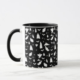 Niedliches Gespenst, Fledermäuse & Spieglein Hallo Tasse