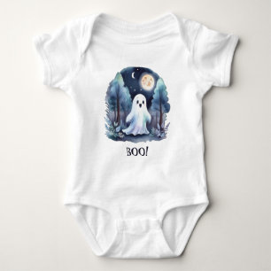 Niedliches Gespenst Geist im Wald Baby Strampler
