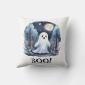 Niedliches Gespenst Geist im Wald Halloween Kissen (Rückseite)