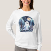 Niedliches Gespenst Geist im Wald Longsleeve  T-Shirt (Vorderseite)