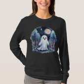 Niedliches Gespenst Geist im Wald Longsleeve  T-Shirt (Vorderseite)