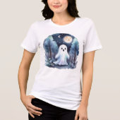 Niedliches Gespenst Geist im Wald Longsleeve  Tri-Blend Shirt (Vorderseite)