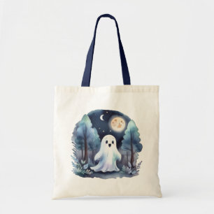Niedliches Gespenst Geist im Wald Watercolor Tragetasche