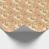 Niedliches Gespenst mit Dreiecksschal Geschenkpapier (Ecke)