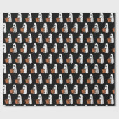 Niedliches Gespenst mit Taschentrick oder Behandlu Geschenkpapier (Flach)