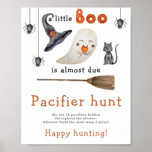 Niedliches Gespenst - Schnuller-Jagdspiel Kinderdu Poster (Vorne)