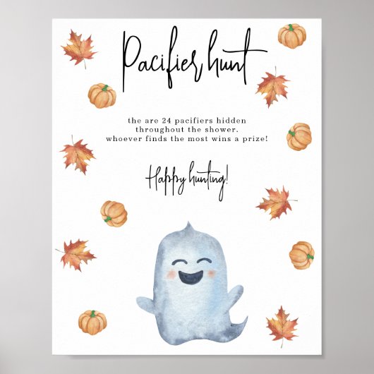 Niedliches Gespenst - Schnuller-Jagdspiel Kinderdu Poster (Vorne)