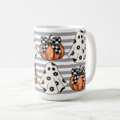 Niedliches Gespenst und fallende Kürbis Kaffeetasse (VorderseiteRechts)