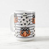 Niedliches Gespenst und fallende Kürbis Kaffeetasse (Vorderseite Links)
