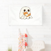 Niedliches Gespenst und Katze, Halloween Classic T Banner (Insitu)