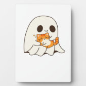 Niedliches Gespenst und Katze, Halloween Classic T Fotoplatte (Vorderseite)
