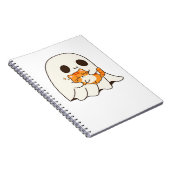 Niedliches Gespenst und Katze, Halloween Classic T Notizblock (Rechte Seite)