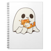 Niedliches Gespenst und Katze, Halloween Classic T Notizblock (Vorderseite)