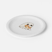 Niedliches Gespenst und Katze, Halloween Classic T Pappteller (Schrägansicht)