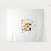 Niedliches Gespenst und Katze, Halloween Classic T Wandteppich (Vorderseite (Horizontal))