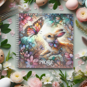 Niedliches gestanztes Glas - Bunny Floral Pink Nam Notizblock