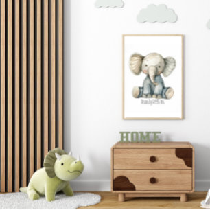 Niedliches gestopftes Elefantenposter für Kinderzi Poster