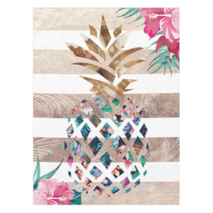 Niedliches, gestreiftes Ananas Tischdecke