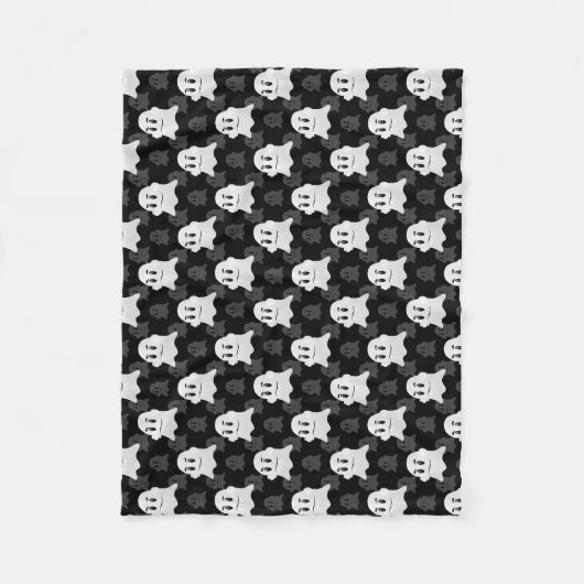 Niedliches Ghost-Block Schwarz-weißes Druckdesign- Fleecedecke (Vorderseite)