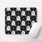 Niedliches Ghost-Block Schwarz-weißes Druckdesign- Mousepad (Mit Mouse)