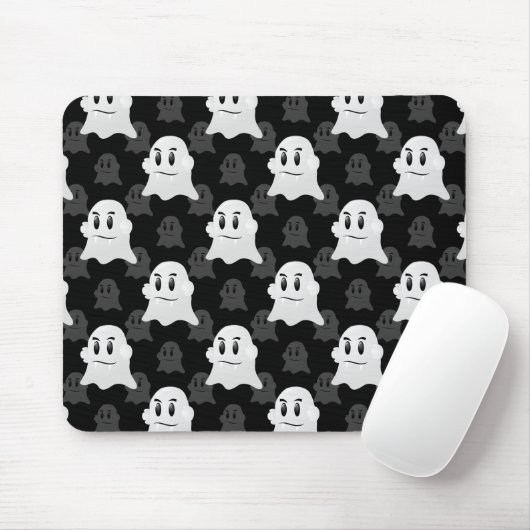 Niedliches Ghost-Block Schwarz-weißes Druckdesign- Mousepad (Mit Mouse)