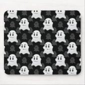 Niedliches Ghost-Block Schwarz-weißes Druckdesign- Mousepad (Vorne)