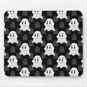 Niedliches Ghost-Block Schwarz-weißes Druckdesign- Mousepad
