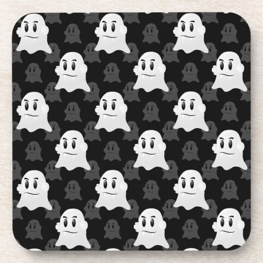 Niedliches Ghost-Blockdesign Getränkeuntersetzer (Vorderseite)