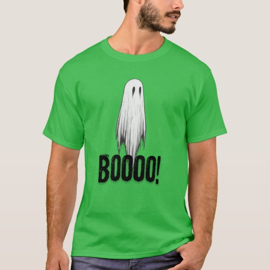 Niedliches Ghost "Boooo!" Halloween T-Shirt (Vorderseite)