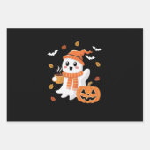 Niedliches Ghost Drink Eiskaffee Halloween Geschenkpapier Set (Vorderseite)