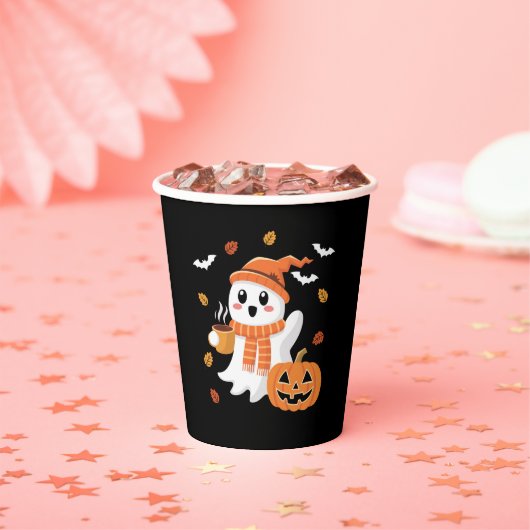 Niedliches Ghost Drink Eiskaffee Halloween Pappbecher (Insitu)