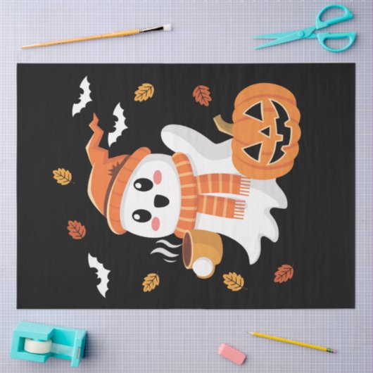 Niedliches Ghost Drink Eiskaffee Halloween Seidenpapier (Basteln)