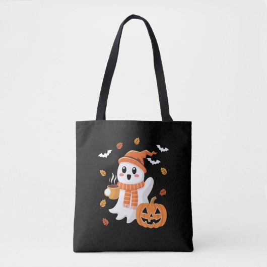 Niedliches Ghost Drink Eiskaffee Halloween Tasche (Vorderseite)