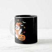 Niedliches Ghost Drink Eiskaffee Halloween Zweifarbige Tasse (Vorderseite Links)