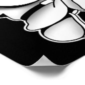 Niedliches Ghost-Gehör Maske Spooky Blackwork Poster (Ecke)