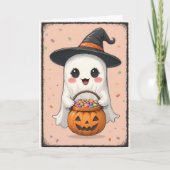 Niedliches Ghost Halloween Bootiful Adorable Karte (Vorderseite)