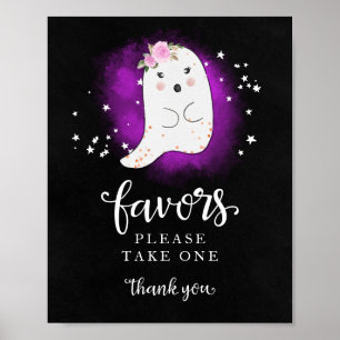 Niedliches Ghost Halloween Girl Baby Duwer Favorit Poster