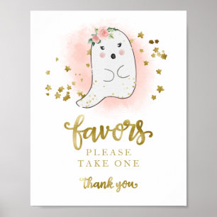 Niedliches Ghost Halloween Girl Baby Duwer Favorit Poster