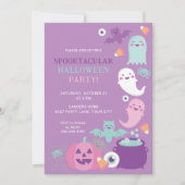 NIEDLICHES GHOST HALLOWEEN LILA PARTY EINLADUNG (Vorderseite)