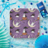 Niedliches Ghost-Halloween-Muster Pappteller (Party)