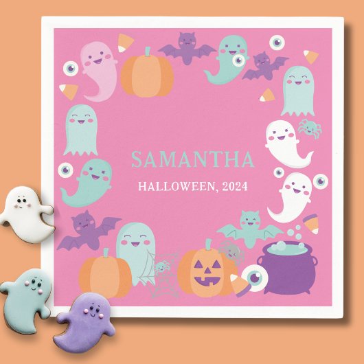 Niedliches Ghost-Halloween-Party Serviette