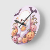 Niedliches Ghost Halloween Wall Clock - Spooky Dek Runde Wanduhr (Winkel)